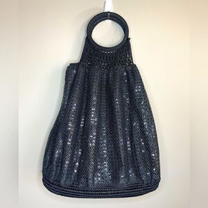GAP Mesh Sequin Handbag Black